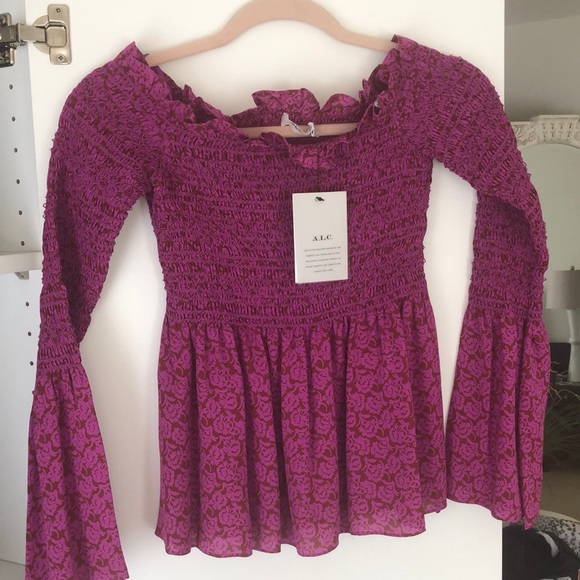 NWT ALC 100% Silk Blouse. Xs - Picture 1 of 6